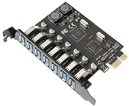 cablecc 7 Ports PCI-E to USB 3.0 HUB PCI Express Expansion Card Adapter 5Gbps for Motherboard