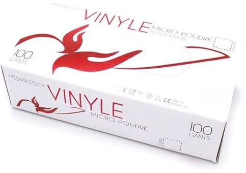 MEDIPROTEC Boite De 100 Gants Vinyles Non Poudres Taille S Mediprotec