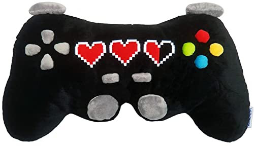 moodrush® XL Gamepad Controller Kissen mit 3D Knöpfen | Alles aus Plüschstoff | waschbar | Wireless Gaming Games Kuscheltier Plüschtier Computerspiel Nackenkissen | ca. 48x30 cm