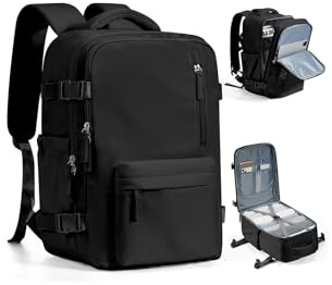 Handbagageryggsäck 40x30x20 för Ryanair reseryggsäck vattentät handbagageryggsäck under sätet flygplansväska weekendväska vandringsryggsäck fritidsryggsäck,B1-Svart