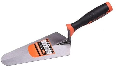 Edward Tools 6” Brick Laying Trowel - High Carbon Steel Gauging Brick Trowel For Placing Mortar between Brick, Stone and Concrete - Ergonomic Rubber Grip Handle