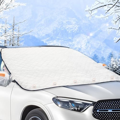 AUXHCYL Windscreen Covers Frost for Winter, Car Windscreen Windshield Frost Cover Ice Snow Shield, Magnetic Windscreen Cover for Cars, Snow Ice Frost Sun UV Dust Water Resistent, Year-round Use
