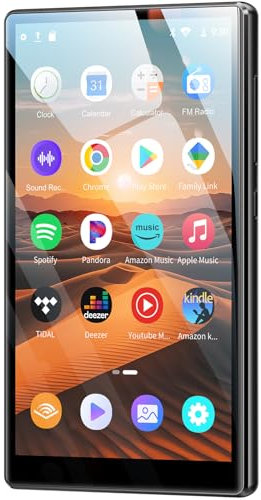 MP3 Player mit Bluetooth und WiFi, 96GB Mp3-Player mit Spotify Kids, Oilsky 4,7 1080P Touchscreen Digitaler MP4-Player, Android 13.0 Online Streaming Musikplayer mit Apps