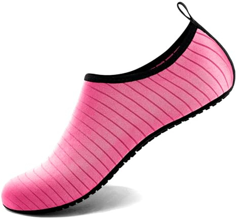 Steppli Water Shoes Yoga Quick-Dry Beach Surf Shoes Weitsuit Non Slip Breathable Aqua Wet Socks for Men Women Rose EU36/37=UK3/4