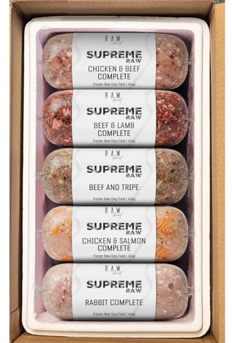 RAW DIRECT Supreme Raw Frozen BARF Dog Food - 454g Rolls - Variety Flavours – Box of 10, 20, 30 Rolls - Premium Natural Barf Diet - High-Protein, Grain-Free & Nutrient-Rich (20, MIX VARIETY)