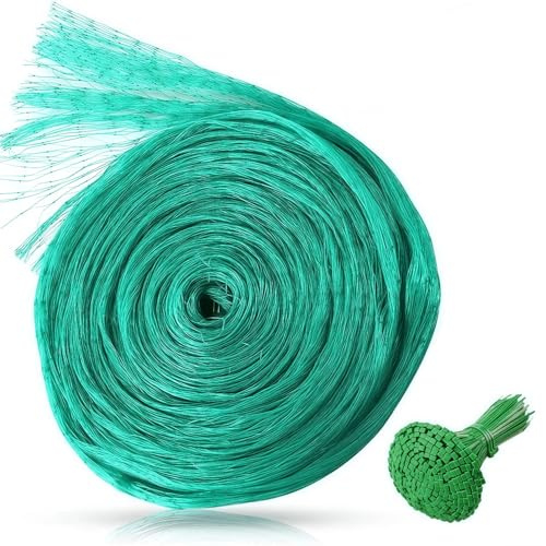 linyingdian Rete protettiva per uccelli 4 x 20 m, rete di protezione per piante, rete in plastica a quadretti verde, 50 fascette per la protezione di frutta e verdura, adatta per uccelli, conigli e