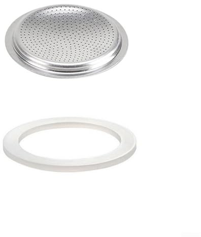 Filteilect Silicone Rubber Gasket Seal And Sieve Replacement Set, For 1-12 Cup Stovetop Makers, For Moka Espresso Pots, Various Sizes (12 cup+sieve)