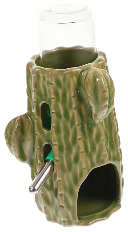 DIYEAH Daily Chinchilla Bottle Ceramic Waterer with Bottle Design 80 Ml Vertical Hamster Waterer Convenient Stand for Hamster Supplies
