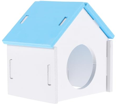 HINTRMENT Casa para Dormir para Hámster Azul de PVC Ambiente Acogedor y Seguro para Pequeños Roedores como Ratones y Jerbos