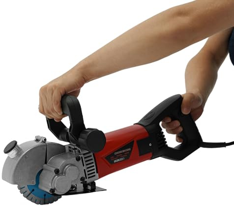 2800W - Fresadora eléctrica para muros de hormigón, 7000 rpm, con 5 cuchillas y bomba de agua, fresadora eléctrica para paredes de hormigón, paredes de ladrillo rojo