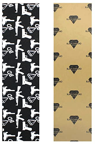 BLACK DIAMOND Skateboard GRIP TAPE 1 Sheet GUNS WEAPONS