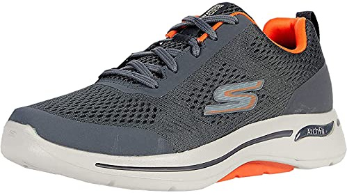 Skechers Gowalk Archfit Wide Mens Running Trainers Charcoal/Orange 9 UK