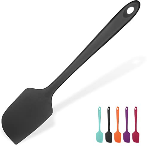35.6cm Extra Large Silicone Spatula: U-Taste 315℃ Heat Resistant Long Flexible Rubber Bowl Scraper, Seamless Mixing Stirring Cooking Scraping Baking Spreader for Kitchen Nonstick Cookware (Black)