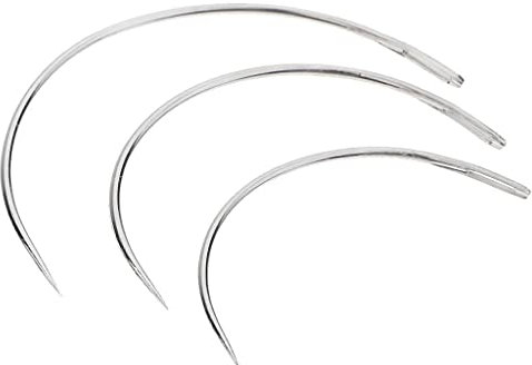 zalati Lot de 3 aiguilles à coudre incurvées pour couture, réparation de tapis, cuir, toile, tissage, bricolage - Argent