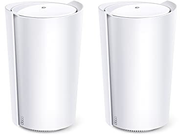 TP-Link Deco X95 Wi-Fi 6 Mesh WLAN Set(2 Pack), AX7800 Tri-Band Router &Repeater (Reichweite bis zu 570m²,WPA3, ideal für große Häuse, kompatibel mit Amazon Alexa, 2.5 Gbps LAN Port) weiß