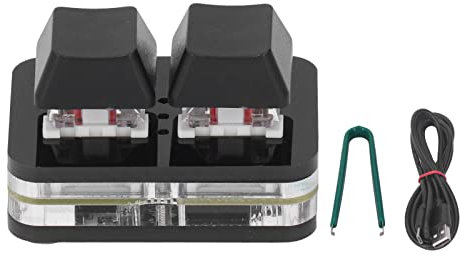 LiebeWH 2 Key Mechanical Keyboard ABS Programmable One Handed Gaming Keyboard with USB Cable for Macros Rhythm Games (Black)