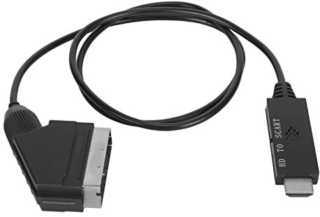 Convertisseur HDMI vers Péritel, Vidéo Numérique HD HDMI vers Vidéo Analogique et Câble Adaptateur Audio L/R Compatible PAL NTSC pour TV VHS Magnétoscope DVD