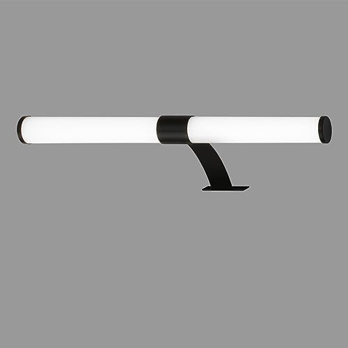 BRILONER - LED Spiegelleuchte Bad, Spiegellampe 2 in 1 Montage, Schranklampe, Wandlampe, IP44, neutralweiße Lichtfarbe, 6W, Schwarz, 40 cm