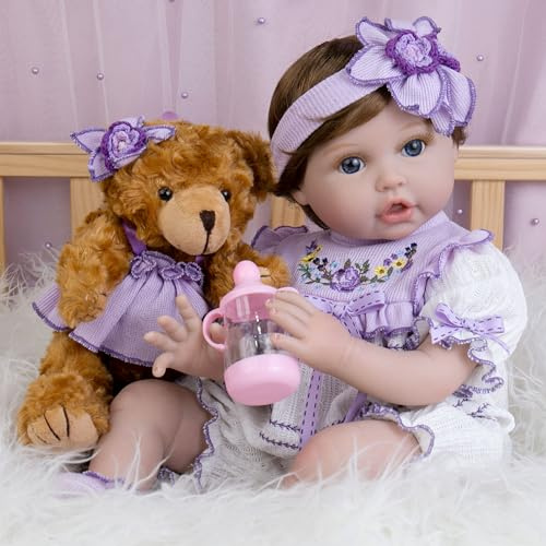 Milidool Lifelike Reborn Baby Dolls - 22 Inch Realistic Reborn Baby Dolls Girl, Real Looking Newborn Real Life Baby Dolls with Complete Accessories, Perfect for Cuddling, Playtime, and Gift Giving