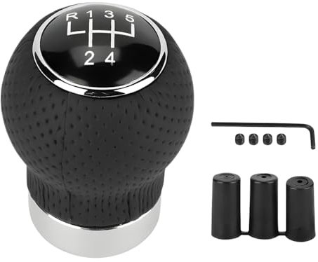 JNNJ Leder Auto Schaltknauf, Auto Schaltknauf Universal, Schalthebel Mit 3 Adaptern, Universal Manueller Schaltknauf-Adapter, Für Manuelles Auto Schaltgetriebe(5-Gang)