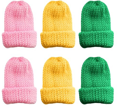 Taasmoog 6 Stück Set Eierwärmer-Strickmütze, Eierwärmer, Eiwärmer aus Strick witzige Frühstückstisch Deko Brunch Geschenk Ei Warmhalter
