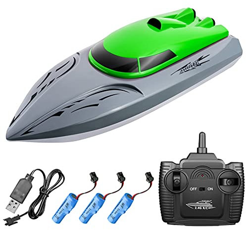 ACAGALA 806 2.4G RC Boot Fernbedienungsboot 20KM / h Wasserdichtes Spielzeug Hochgeschwindigkeits RC Boot Rennboot Geschenk für Kinder