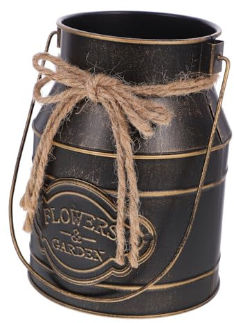 Alipis Jarrón De Metal Vintage Maceta De Hierro Forma De Lecheras para Decoración Elegante