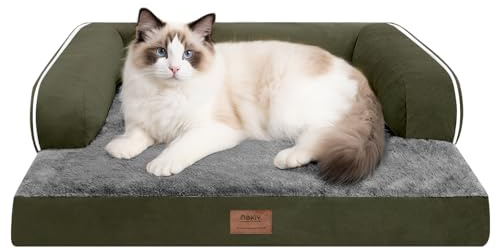 Small Dog Bed and Cat Sofa Waterproof Orthopedic Dog Beds for Small Dogs Cat Bed Comfy Pet Couch Sofa Beds with Washable Removable Cover & Non-Slip Bottom