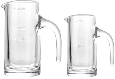 Veemoon Misurini in Vetro Graduati 100ml+150ml Set da 2, Bicchieri da Liquori Trasparenti per Casa, Bar e Campeggio, Dispenser per Vini, Whisky e Sakè Scala Chiara per Dosaggio Uniforme