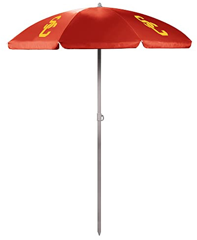 PICNIC TIME NCAA USC Trojans Outdoor Canopy Sunshade Beach Umbrella 5.5' - Small Patio Umbrella - Beach Chair Umbrella