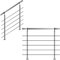 Edelstahl-Handlauf Geländer für Treppen Brüstung Balkon mit/ohne Querstreben (bis 2.0m inkl. 3 Pfosten 5 Querstangen)