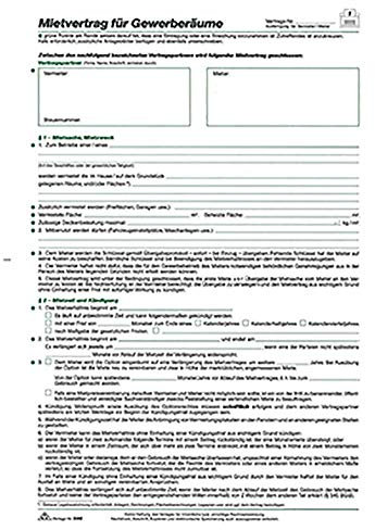 Mietvertrag Gewerberäume A4/5Seiten RNK Packung 1 Vertrag, 598