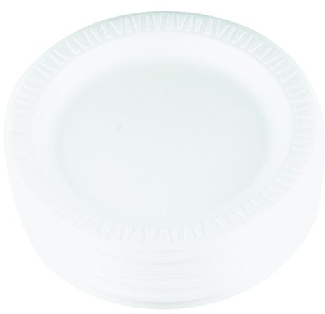 Dart 9PWQR 9 in White Laminated Foam Plate (Case of 500)