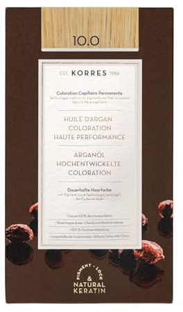 Korres Argan Öl hochentwickelte Coloration, blond 10.0, 1er Pack (1 x 145 ml)
