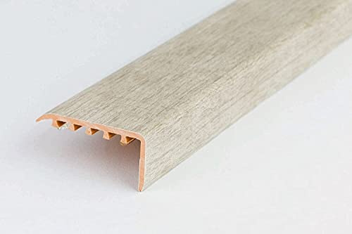 UPVC Stair Nosing 45x22 for Wooden Laminate Stairs edge protection KP-4522 TMW Profiles (Oak Avero)