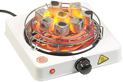 Duvence Kohleanzünder: Elektrischer Kohle-Anzünder für Shisha, mit Kohlegitter, 1.000 Watt (Kohleanzünder Shisha, Kohle Grill elektrisch, Grillplatten)