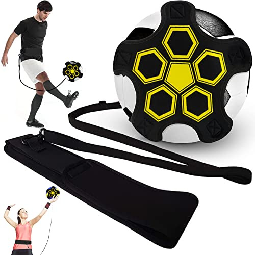 Favuit Kicktrainer, Fußball Kick Trainer Volleyball/Rugby Trainingszubehör Fußball Kick Throw Trainer Solo Praxis Training Aid Jungen Geschenke für Bälle Größe 3/4/5