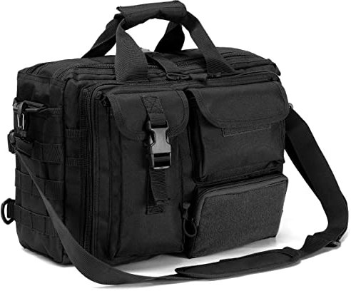 BAGZY Multifunktional Taktische Tasche Arbeitstasche Herren Militär Tasche Umhängetasche 14Zoll Laptoptasche Pilotentasche Bundeswehr Aktentasche Schultasche Kamera (Schwarz 14 Zoll)
