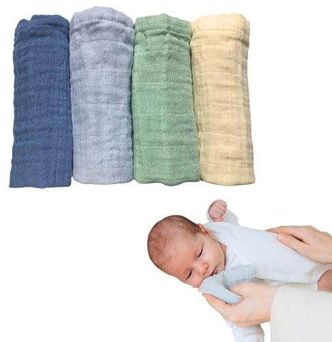 Babymuslindukar, Ostdukar 25x25 cm GOTS ekologisk bomull | Swaddles Baby Muslin Cloths - absorberande, återanvändbara burpdukar, tvättlappar | nyfödda pojke flicka