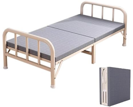 GBPLDMAQ Brandina da Campeggio Imbottitura in Spugna Spessa, Letto Campeggio Facile da Piegare, Letto Pieghevole Doppio Carico Forte, Lettino da Campo(190x90x43cm/75x35x17in)