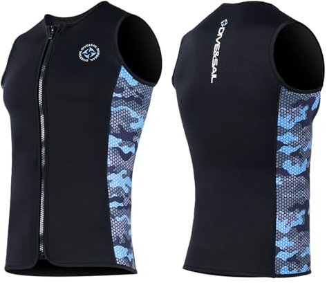 Muta Top Gilet da Uomo Muta Gilet 3mm Cerniera Anteriore Senza Maniche Muta Top Neoprene Muta Gilet Giacca Gilet da Sub Nuoto Canoa Surf Taglia S