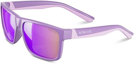 ACBLUCE Sunglasses for Kids Girls Boys Polarized Child Teen Youth Sports Sofeball Beach Running Cycling Purple Glasses for Age 6-12