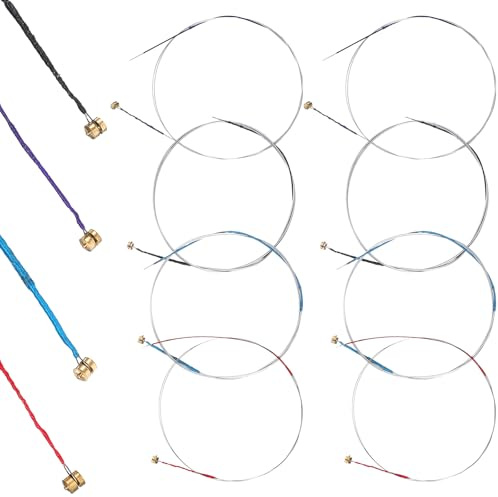 8 Stück Geigensaiten Violinsaiten 4/4 Komplettset Geigen Saiten (G-D-A-E) Universeller Stahlkern Violinensaiten mit Verkupfertem Kugelende für Instrumente 4/4, 3/4, 1/2, 1/4 Violinen