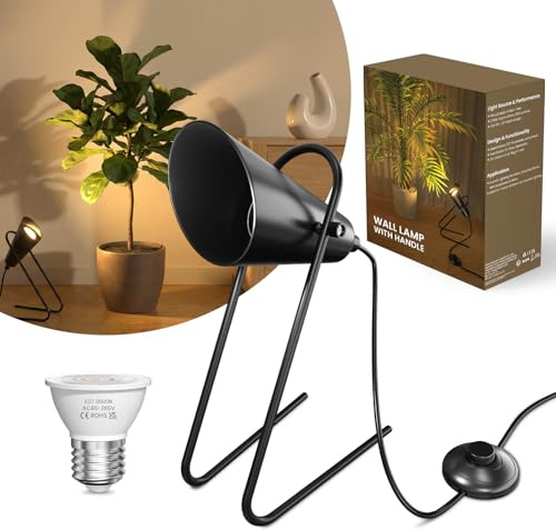 Lamptobe Floor Uplighter & Uplighting Indoor Floor Lamp, 6W 3000K E27 LED Spotlights, 120° Rotary Indoor UpLighter for Living Room, Home Accent, Artwork, Table Lamp