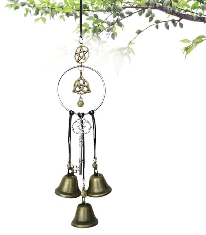 Campana della – Decorazione rustica per appendere la porta con campanelli eolici | Ornamento pendente campana in ferro fatto a mano | Maniglia per porta, davanzale della finestra, balcone, giar