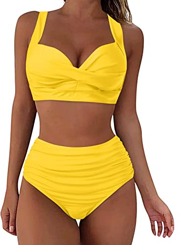 Bikini Kvinnor Sexig Tvådelad Baddräkt Push Up Badkläder Hög Midja Sexig Bikini Set Brasiliansk Triangel Vadderad BH Topp Triangel Tanga Pool Klänningar Strandkläder Hav Badkläder Badkläder