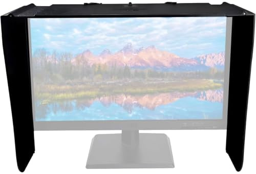 Monitor Hood Sunshade,Display Screen Sun Visor, Fits 17 to 27 Screens | Adjustable Computer Screen Hood,Foldable Anti-Glare Sun Shade,Provides Privacy and Protection,for Office,Home,Play Games