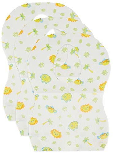 Bieco Einweg Lätzchen | 30 Stk. aus Zellstoff | Baby Bib Ideal für Unterwegs | Spucktücher | Weiß Mit Motiven | Zum Binden | Latz Tuch