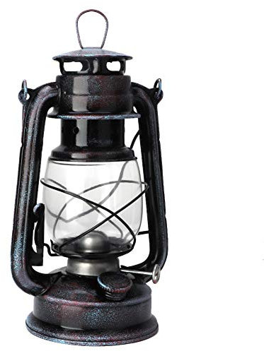 Nikou Lámpara de Aceite Original - Lámpara de keroseno clásica Luces de Acampar al Aire Libre portátiles Feuerhand Hurricane Lantern, 24 cm