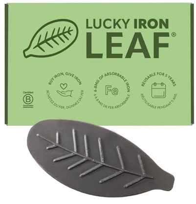 The Original Lucky Iron Leaf Ⓡ adds Clean, Safe Iron to Your Food & Drinks. an Iron Supplement Alternative to Reduce Iron Deficiency. NO Side Effects. Use Once per Day - 5 Year Supply Included.